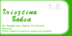 krisztina baksa business card